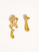 Roma 18k non-tarnish mismatched drop earrings, alternate view