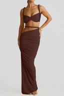 Amore beaded strap crop top & maxi skirt set, alternate view 1