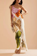 Bianca floral one shoulder maxi sundress by DIEZYONCE