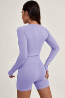 Cobalt 2-piece long sleeve top & shorts set by DIEZYONCE