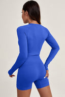 Cobalt 2-piece long sleeve top & shorts set, alternate view 1
