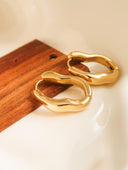 Darcy 18k non-tarnish oval hoop earrings, alternate view