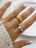 Erin 18k non-tarnish classic wavy ring, alternate view 2