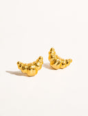 Gazelle 18k non-tarnish petite croissant stud earrings by DIEZYONCE