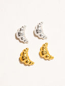 Gazelle 18k non-tarnish petite croissant stud earrings, alternate view