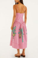 Guava striped V-neck dress, alternate view 1