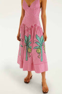 Guava striped V-neck dress, alternate view 2