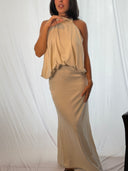 Ivory Muse halter neck maxi dress by DIEZYONCE