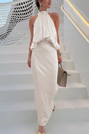 Ivory Muse halter neck maxi dress, alternate view 1