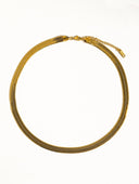Juliana 18k non-tarnish flat bold snake chain necklace by DIEZYONCE