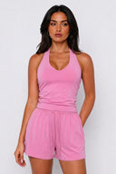 Malva halter tank and pocket shorts set, second view