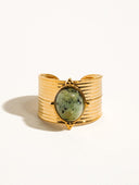 Oasis 18k non-tarnish bold stone adjustable ring, alternate view