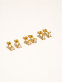 Pure 18k non-tarnish CZ stud earring set by DIEZYONCE