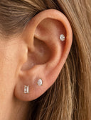 Pure 18k non-tarnish CZ stud earring set, alternate view