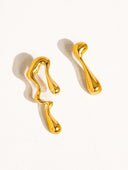 Roma 18k non-tarnish mismatched drop earrings by DIEZYONCE