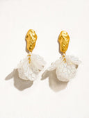 Sicilia 18k non-tarnish boho floral dangle earrings, alternate view