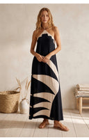 Solana printed halter maxi dress by DIEZYONCE