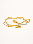 Zofia 18k non-tarnish wavy serpent ring by DIEZYONCE